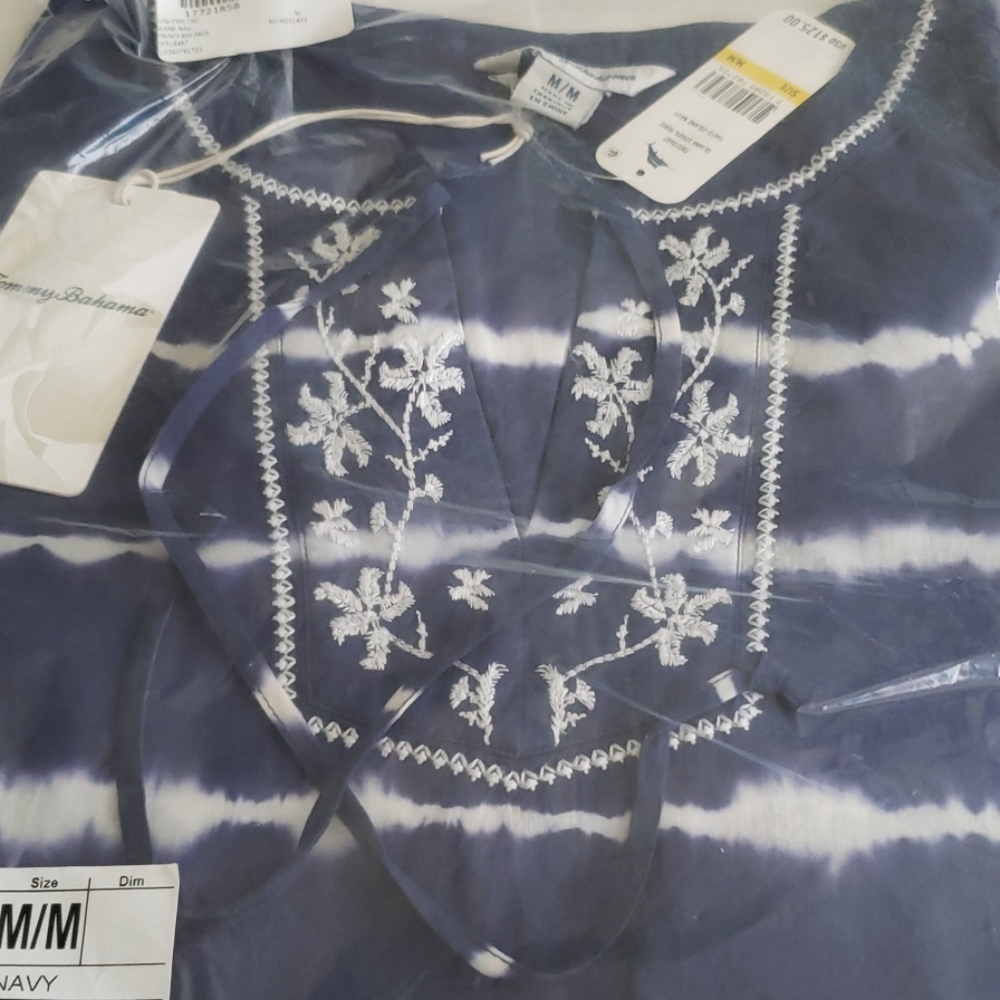 Tommy Bahama NEW Tunic Embroidered Top Shirt Women's M - Picture 9 of 11